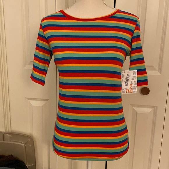 LuLaRoe Tops - Striped Rainbow Gigi Shirt